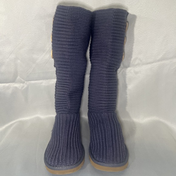 UGG Australia Boots Classic Cardy Knit Tall Boot Womens 8 Sweater Cottage Core - Picture 7 of 13